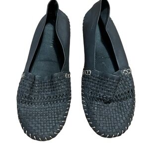 Kelly and Katie Black Basket Weave Flat Slip On Shoes Size 8
